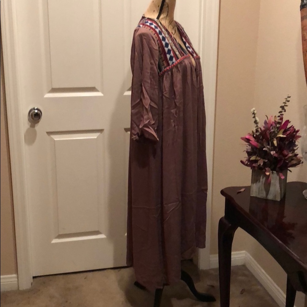 TASSELS N LACE Mauve boho Kimono - Picture 5 of 6